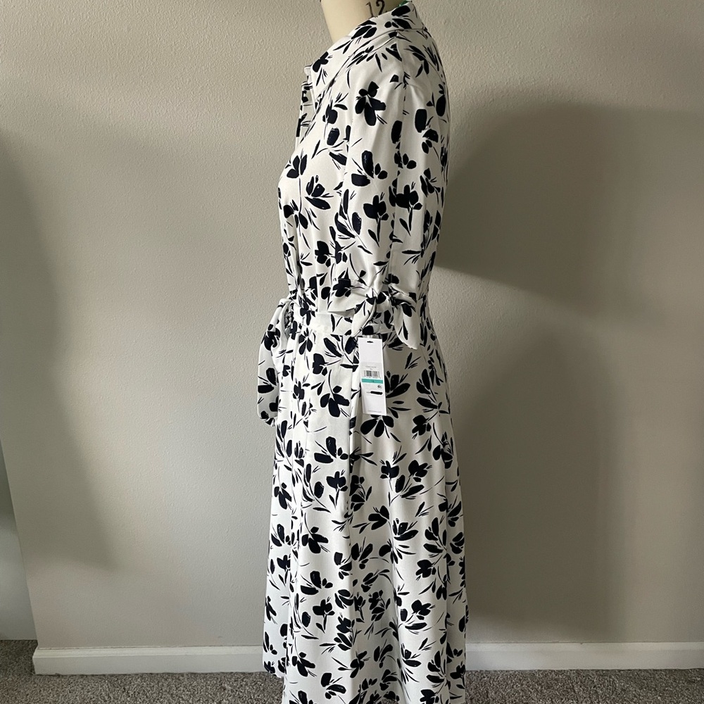 Calvin Klein Black and White Floral Dress - Picture 3 of 14